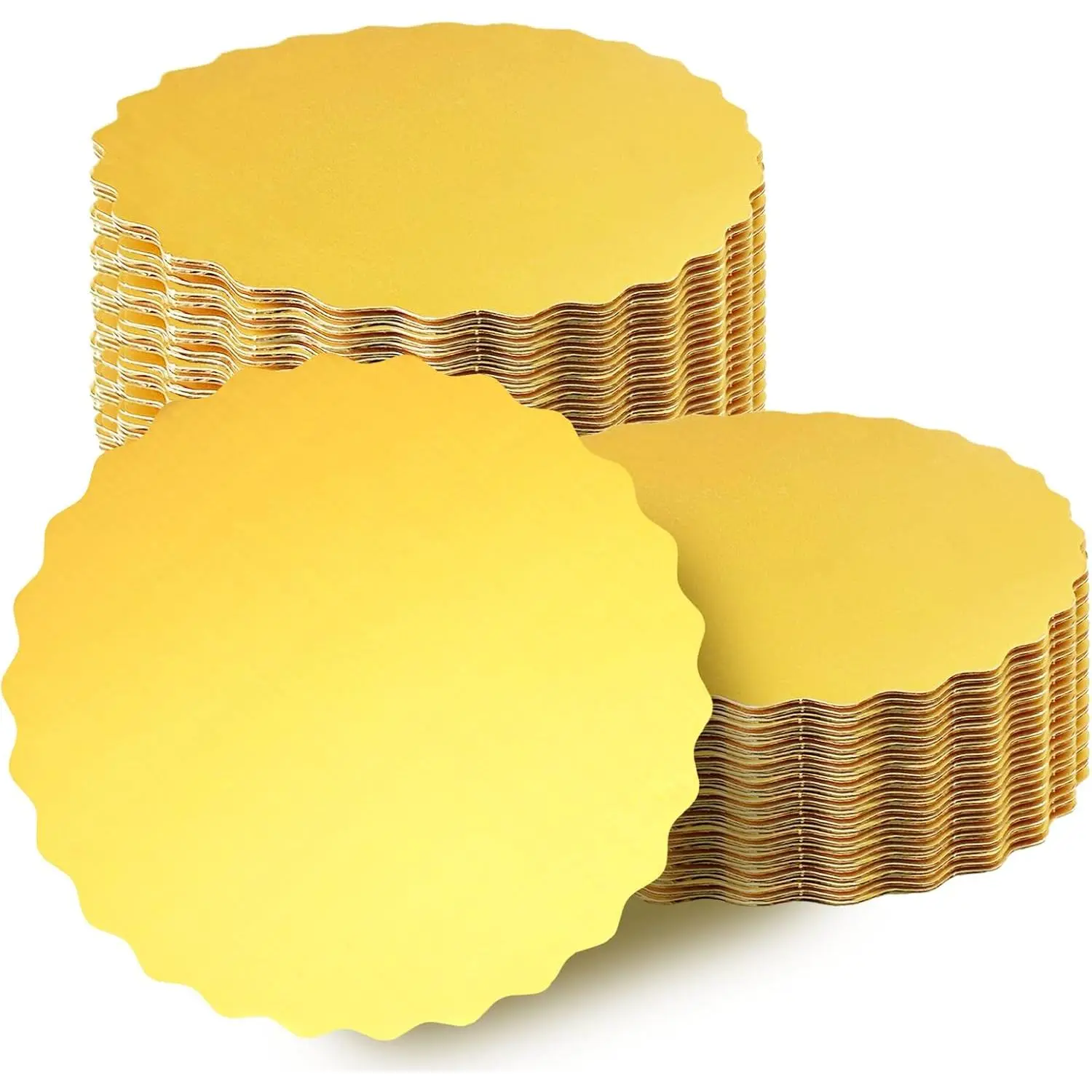 12 Inch  Wave Cake Boards Round 15-Packs Circles Rounds Base -Grade Cardboard Wave Cake Plate(Thinner But Stronger)