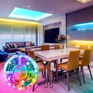 5V Cuttable LED Strip Light, USB Powered RGB Color Changing LED Light with 3-Key Controller, Self-adhesive Easy Installation LED Light for Home, Living Room, Led Lights Bedroom, Adjustable LED Lights, Led Light Strips