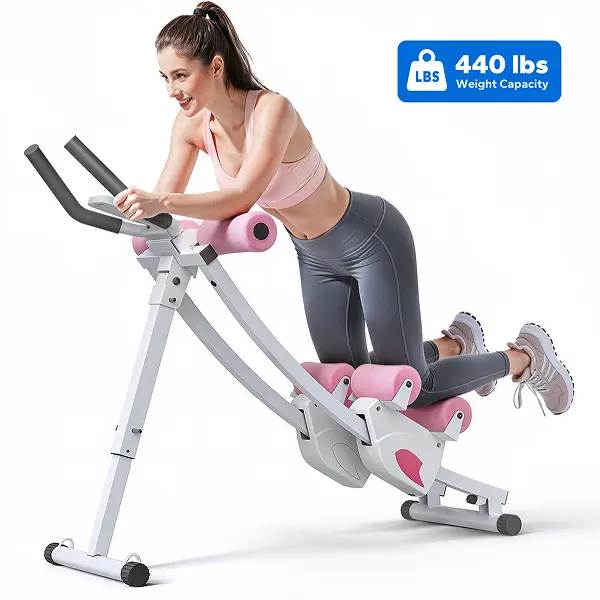 Merach Single/Dual Track Ab Trainer with LCD Monitor, 440lbs Weight Capacity, Foldable for Easy Storage, Ergonomic Supportive Design, Tones Waist Abs Arms Legs Hips, Ideal for Home Gym Beginners & Daily Fitness Enthusiasts Summervibes