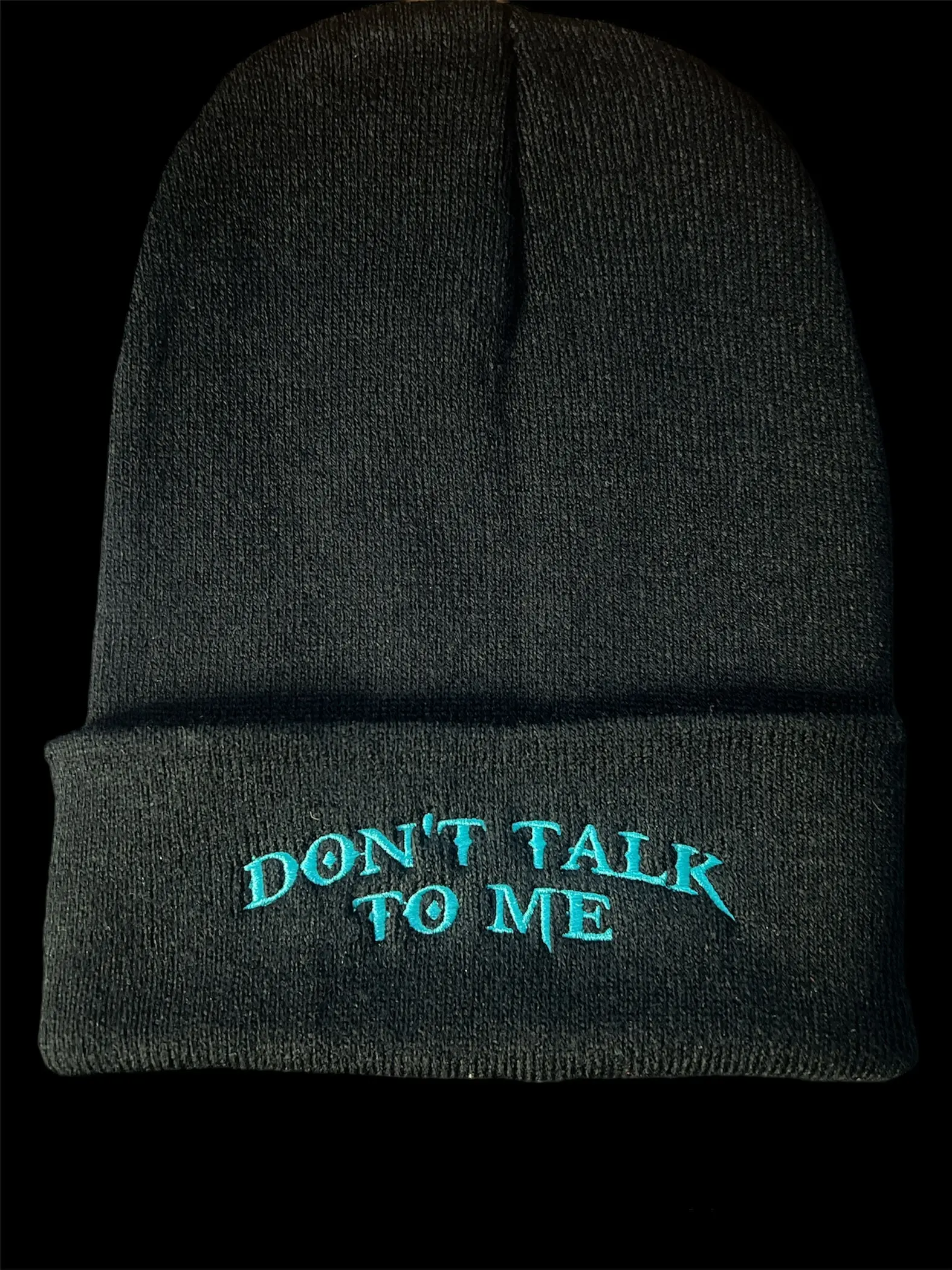 StayLoco Black "Don't Talk To Me" cuffed Winter Beanie
