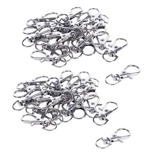 40Pcs Metal Lobster Trigger Swivel Clasp Hooks Clip Buckle Jewellery Making Arts Crafts Key Ring Keychain 35mm