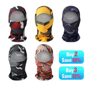 5PCS Camouflage Balaclava Face Mask UV Protection Men Women Sun Hood Tactical Motorcycle Fishing Hiking Cycling Neck Gaiter Face Clothing Neck Mask Scarf Breathable Bandana Cool For Summer Gaiter for Windproof Sports Protective Gear