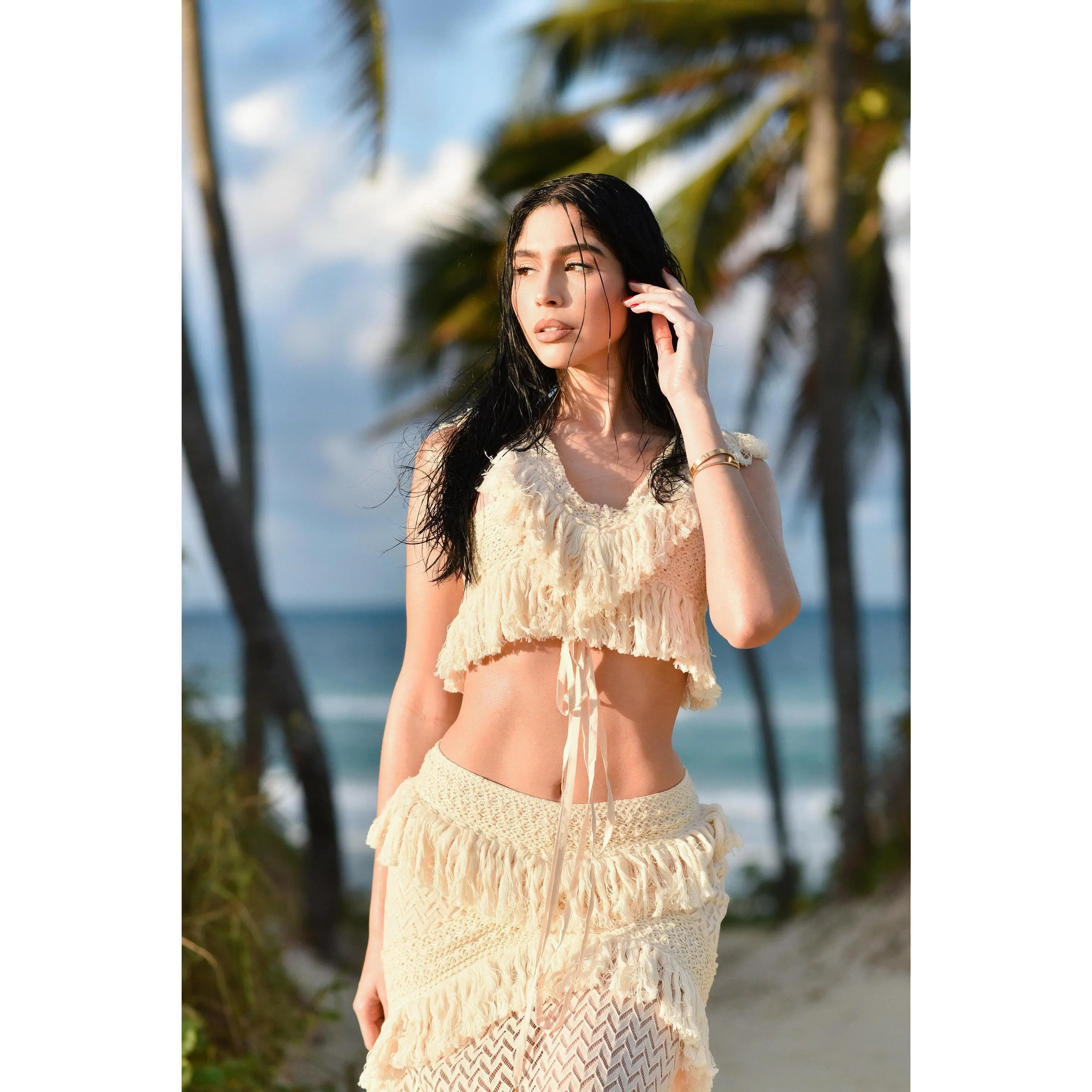 Boho Chic Hanging Thread Skirt Set
