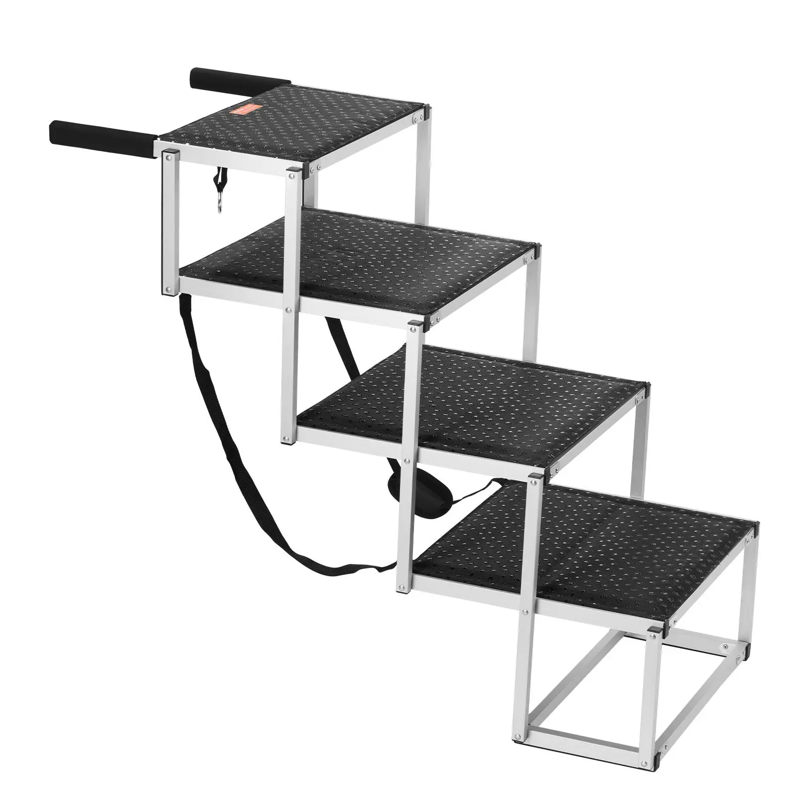 【Summerfinds】VEVOR Dog Stair for Cars Wide 4-step Dog Car StepsFolding Dog Car Ramp with Nonslip SurfacePortable Pet Steps Lightweight Aluminum for CarSUV and TruckSupports up to 250 lbs