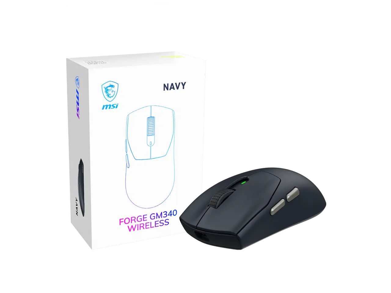 MSI FORGE GM340 Wireless Gaming Mouse – Navy, PixArt PAW3311 12K DPI, Tri-Mode (2.4GHz/Bluetooth 5.3/USB), 57g Ultra-Lightweight, 1000Hz