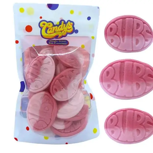 BUBS Strawberry & Pomegranate Tangy Sour Oval Chewy Gummy Candies Variety Pouch Pack - Plant-Based, Gluten-Free, Gelatin-Free, No Artificial Flavors, Sweet, Vegan-Safe Healthy Snacks