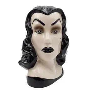 Vampira Portrait Ceramic Vase Decoration Home Decor Vintageroomdecor Design Flower Vase Decorative Vase