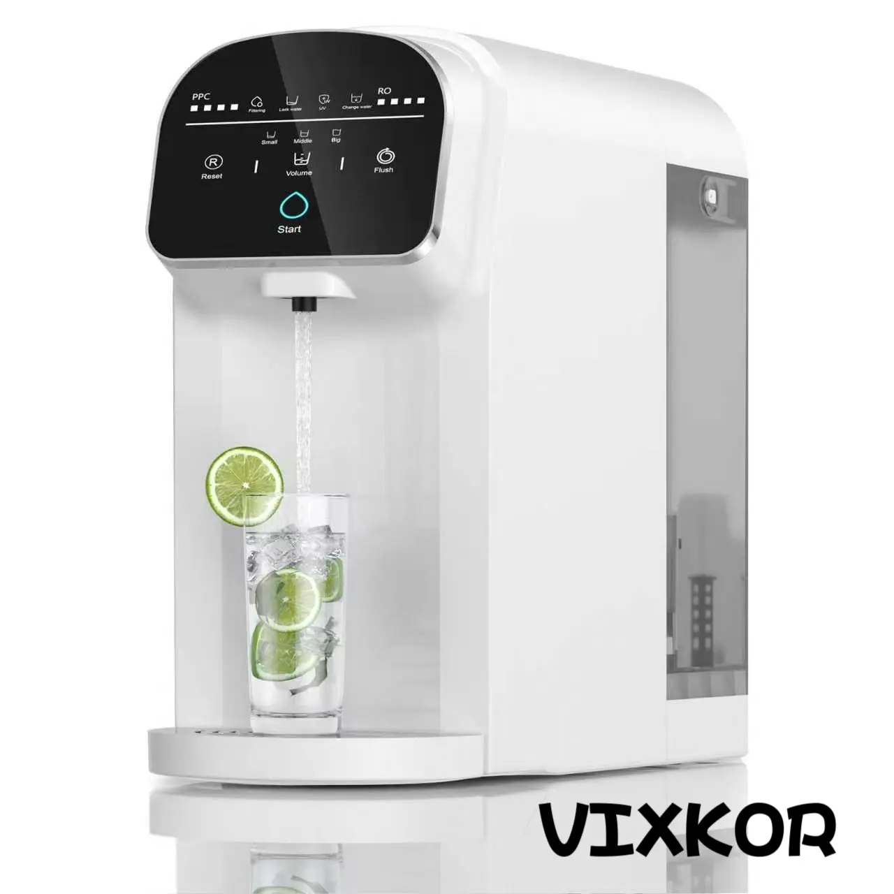 VIXKOR--Tankless Instant Hot Water Purifier Dispenser with UV Sterilization, Smart Adjustable Temperature Control, Dual Use Wall Mount & Countertop Household Water Filter System