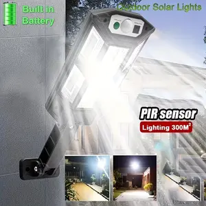 Outdoor Solar Street Light, Motion Sensor Security Lamp, Ip44 Waterproof, Remote Control, Ideal for Yard, Pathway, Garage, Corridor, Wall Mount