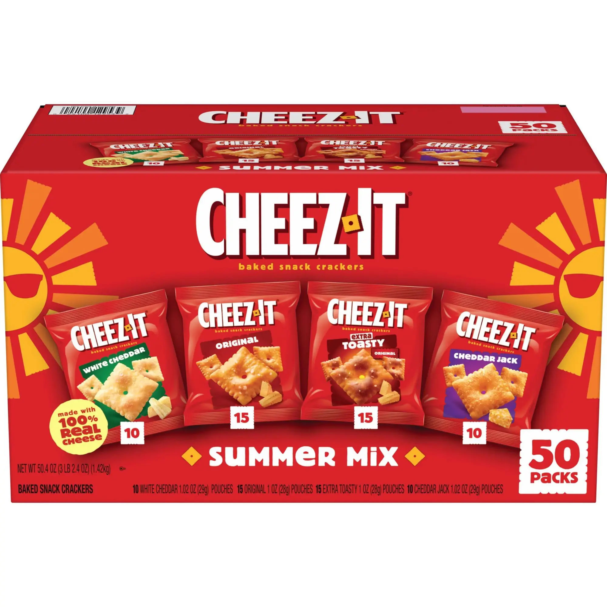 Cheez-It Crackers Summer Mix Variety Pack, 1 oz., 50 pk.