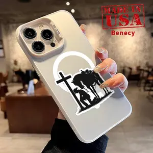 Magnetic Phone Case for iPhone 15 16 14 Pro Max 13 12 11 XR XS Plus Western Cowboy Cross Shockproof Silicone PC Back Protection Smartphone Cover Cellphone Protective Durable