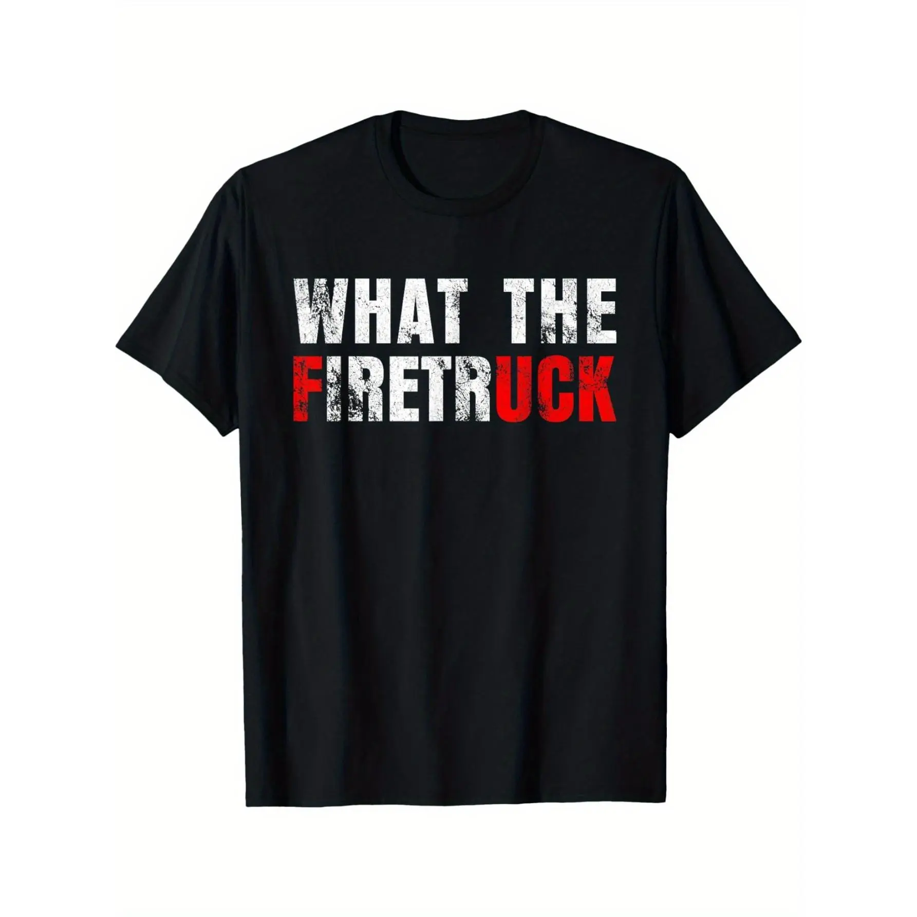 Women's Custom Printed Graphic Tops - 100% Cotton Short Sleeve Custom Shirt, Funny Firefighter Print, Comfortable Fit, Everyday Casual USA-Made Tee, Shortsleeve, Basic, Funny Text, Classic, Crew Neck, Round Neck, T-Shirt