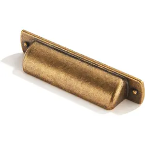 10 Pack 3" Drawer Pulls with 3 Inch Hole Center, Antique Brass Cabinet Cup Pulls Kitchen Hardware Cabinet Drawer Handles Knobs