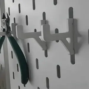 15pcs Heavy-Duty Compatible with Pegboard Hook - Plastic Slatwall Hooks, Keychain, Tool & Key Tag Display Pegs for Home Storage, Retail, Malls - Easy Installation, Space-Saving Wall Organizers