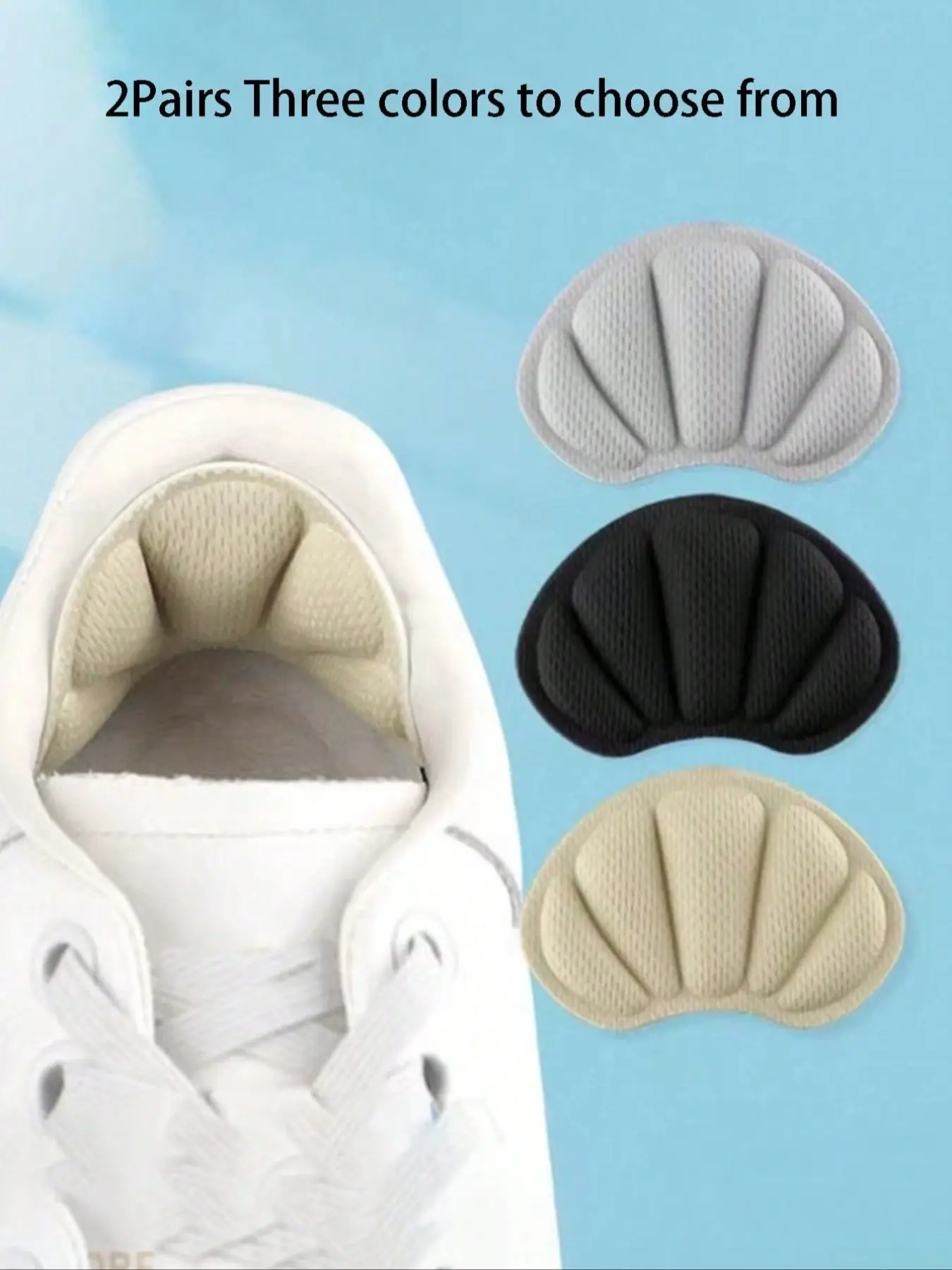 Self-Adhesive Heel Cushions, Comfortable Sponge Insoles, Breathable Anti-Slip Shoe Pads, Adjustable Half Size, Ideal Gift for Men and Women