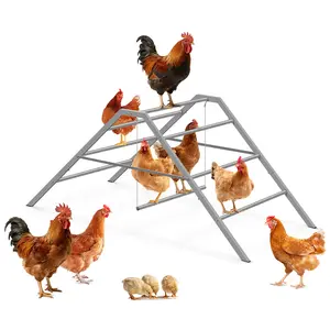 Chicken Perch with Swing, Metal Chicken Roosting Bar for Chickens in Coop, Chicken Run Accessories Toy, Roosting Ladder for Coop, Suitable for Backyard Farm