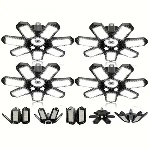 LED Garage Light - 160W 6500K LED Garage Ceiling Lights with 7+1 Adjustable Panels, Shop Lights Screw in E26 E27 Bulb Socket for Garage, Storage Room