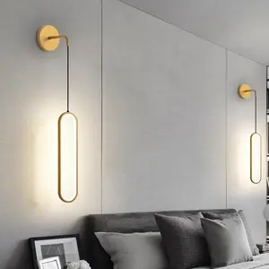 Nordic Bedroom Bedside Lamp Wall Light Modern Simple Creative Living Room Background Wall Luxury Minimalist LED Wall Light Dimmable Night Light Adjustable Lights