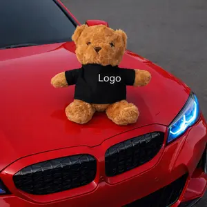 Cute Dodge Teddy Bear with Car Emblem - Soft Plush Stuffed Animal Car Logo Bear Doll, Customized Logo, Perfect Christmas Gift