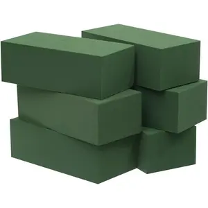 6pc Wet Fresh Floral Foam Blocks Green Florist Foam Bricks 8.9(L) X 3.9(W) X 3(H) for Spring Fresh Flower Arrangement and Crafts Supply