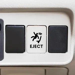 2-Pack Pop-Up Button Stickers for Car Buttons, Humorous Car Accessories, Vehicle Gaming Decals, Prank Gifts for Car Enthusiasts, Christmas Decorations