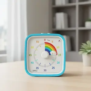 Yunbaoit Visual Timer with Protective Case, Digital Timer, 60 Minute Countdown Tool for Kids and Adults, Silent Low Battery Reminder for Effective Time Management