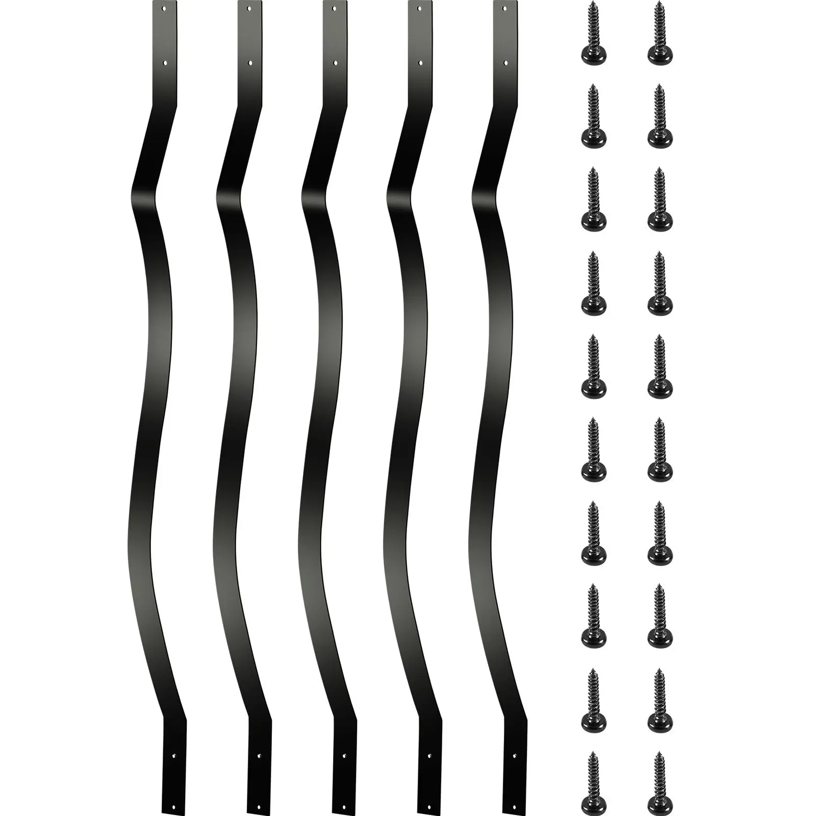 【Summerfinds】VEVOR Deck Balusters 61 Pack Metal Deck Spindles32.25\"x1\" Staircase Baluster with ScrewsAluminum Alloy Deck Railing for Wood and Composite Deck,Stylish Baluster for Outdoor Stair Deck Porch