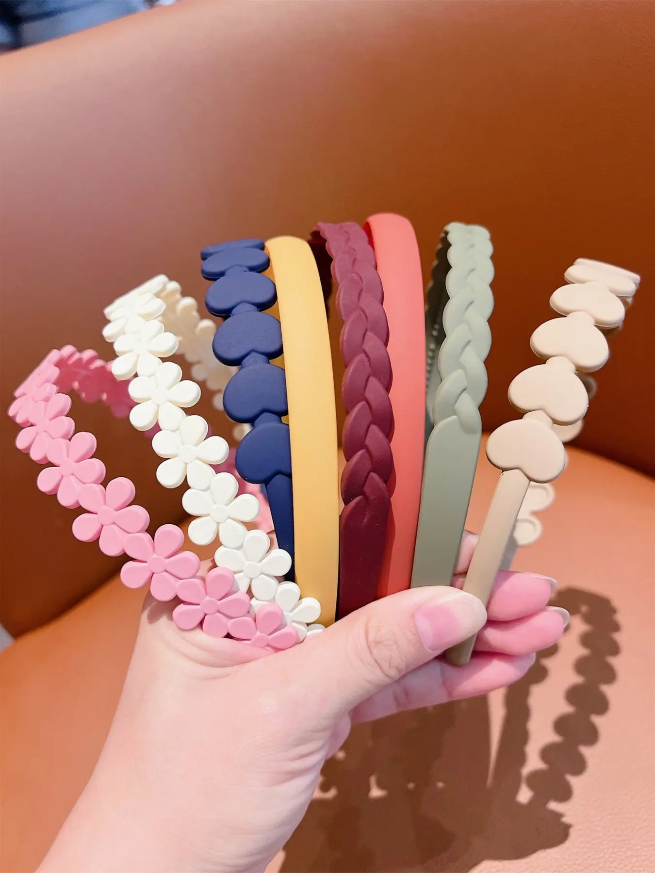 Solid Color & Heart & Flower Design Hair Hoop Set, Elegant Non-slip Hair Hoop for Women & Girls, Fashion Hair Accessories for Daily Wear, Summer Hair Accessories, Fashion Headbands, Hairbands