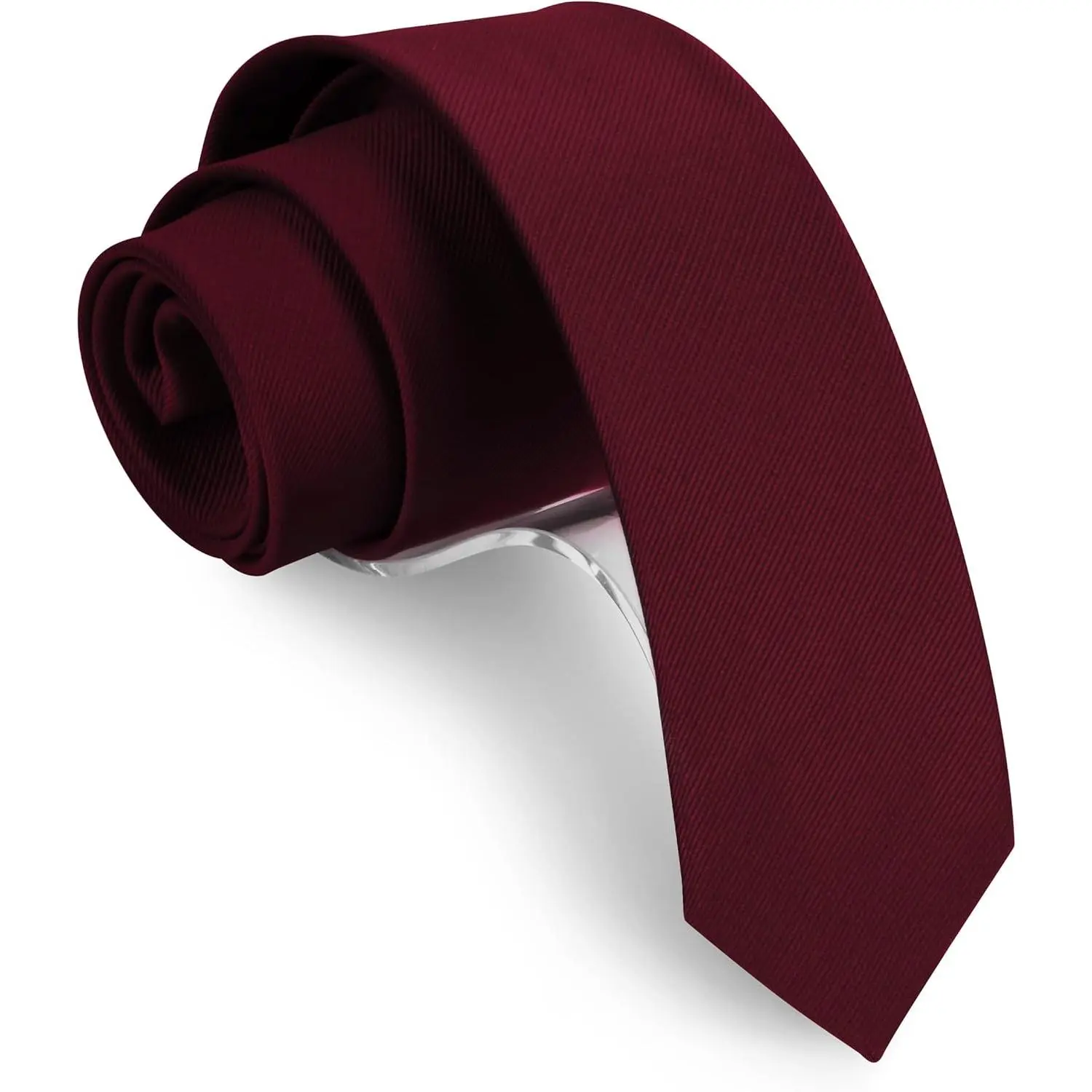 Slim Solid Color Necktie for Men, 2.4" Heavyweight Polyester Fashion Accessory for Weddings & Formal Events, Ideal Gift for Him