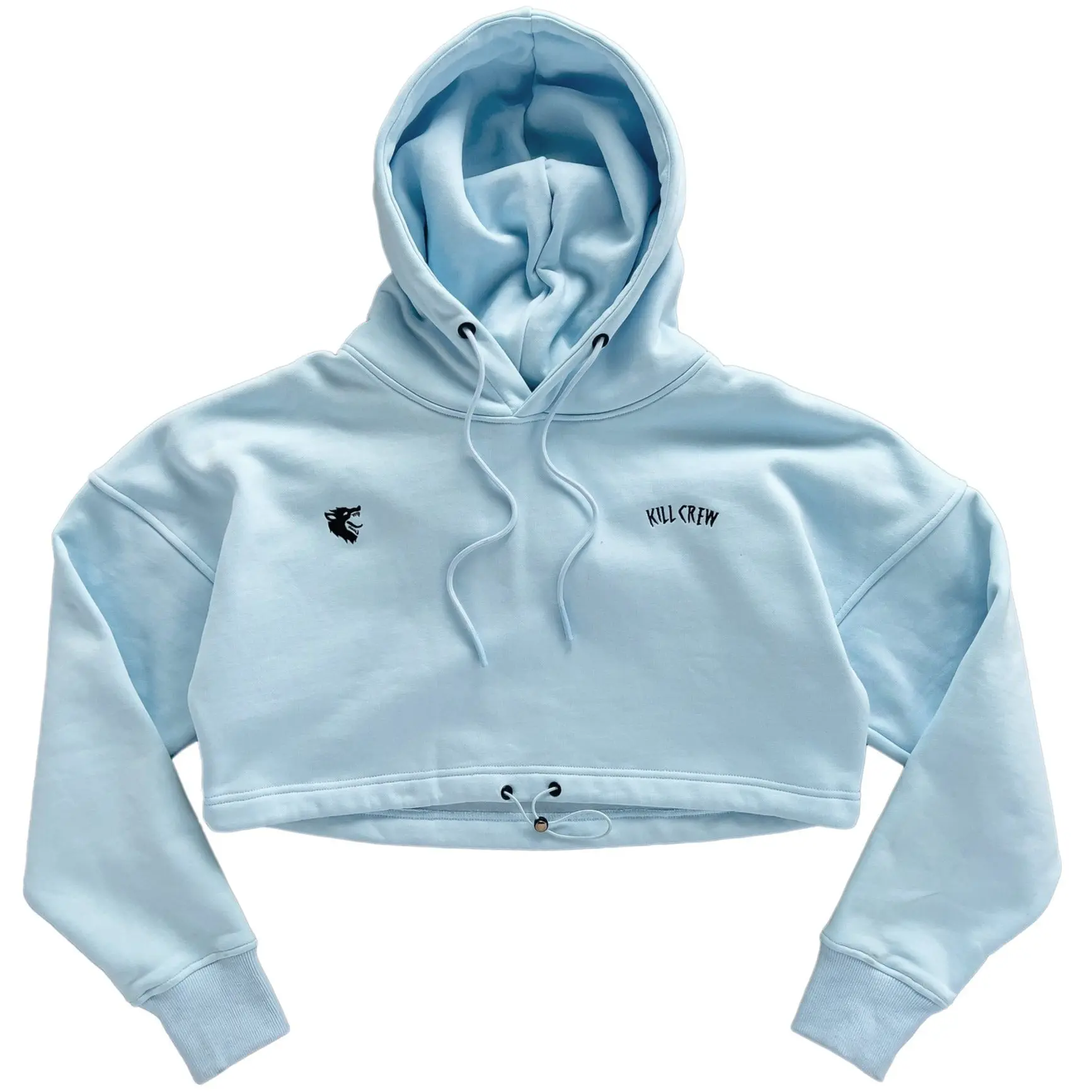 Kill Crew Women's Aesthetic Crop Pullover Hoodie | Adjustable Cotton Spandex Top with an Elastic Drawstring Waist, Tops, Embroidery, Lady, Fits, Clothes