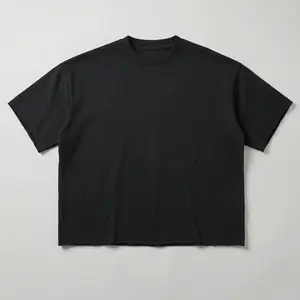 Raw Hem Boxy Tee (Black)
