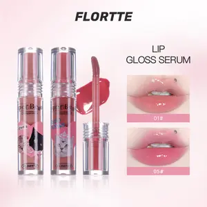 FLORTTE I Am Super Beauty Lip Gloss Serum Nourishing Lip Essence Gloss, Fade Lip Lines Moisturizing Lip Gloss Moisturized Glossy Lipstick Translucent