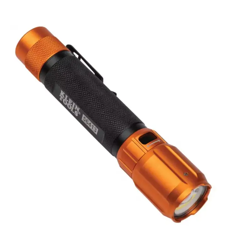 KLEIN Rechargeable 2-Color LED Flashlight with Holster, 1000 Lumens, 8 Settings