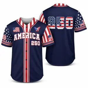 Men's Unisex Patriotic Baseball Jersey - 250th Anniversary Shirt, USA 250th Independence Day 4th of July Outfit