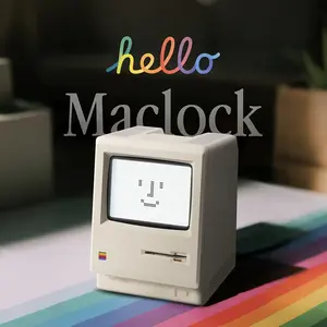 Retro Maclock Macintosh Alarm Clock A Classic Desktop Electronic Clock Ornament with A Digital Clock Design
