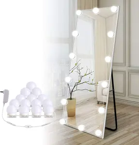 14 Bulb Dimmable Hollywood Makeup Mirror Lights, 22Ft Adjustable Vanity Lighting Fixtures for Full Length Mirror (Mirror Not Included)
