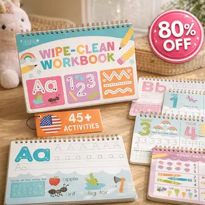 Hadley Designs Kids' First Learn-to-Write Workbook ABC Tracing Books for Ages 3-5 Dry Erase Letter Tracing Toddler Preschool Learning Activities 45+ Activities