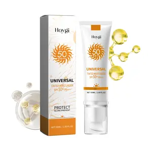 Sunscreen to prevent sunburn and tanning, Universal Tinted Face Moisturizer Sunscreen, SPF 50 PA+++, Water Resistant And Non-Greasy,For All Type Skin Facial Skincare