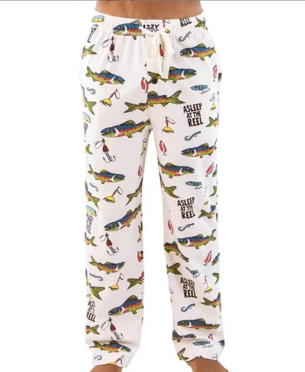 Funny Fishing Pajama Pants for Women, Colorful Fish Print Lounge Sleep Pants, Relaxed Fit Pajama Bottoms