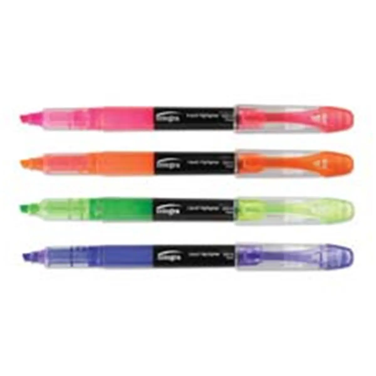 Integra ITA30000 Fluorescent Liquid Ink Highlighter - Chisel Tip, 5-Piece Assorted Pack, Visible Supply - Fade-Resistant, Free-Flowing Delivery, Transparent Ink