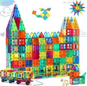 [SpringGlow-Up]60/100 Piece Set Magnet Building Tiles Clear Magnetic 3D Blocks Construction Playboards, Creativity Beyond Imagination, Inspirational, Recreational, Educational Conventional