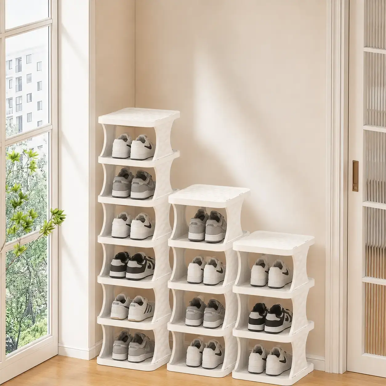 3/4/6-Tier Shoe Rack, Folding Shoe Storage Rack, SpaceSaver, Portable Shoes Shelf For Apartments, Dorms,Entryway, Closet, Hallway, No-Tool Assembly
