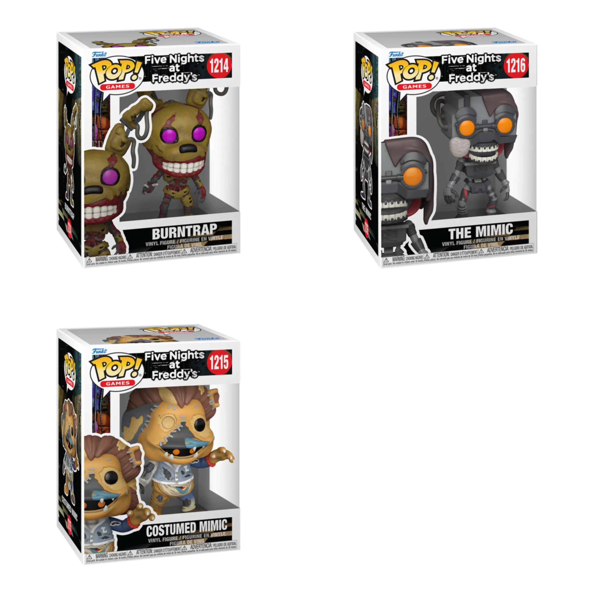 Funko Pop! Games: Five Nights at Freddy’s – Burntrap #1214 | The Mimic #1216 | Costumed Mimic #1215 Vinyl Figure