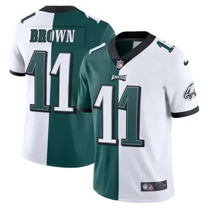 A.J. Brown Men's Philadelphia Eagles Gold & Split Vapor Jersey, A.J. Brown #11 Philadelphia Eagles Split Color Football Jersey Unisex Game Day Fan Shirt