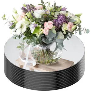 12" Round Mirrors for Centerpieces for Tables, Round Mirrors Trays Plates for Centerpieces, Wedding Decorations, Baby Shower Party, Christmas Decorations, 2mm, 12 PCS