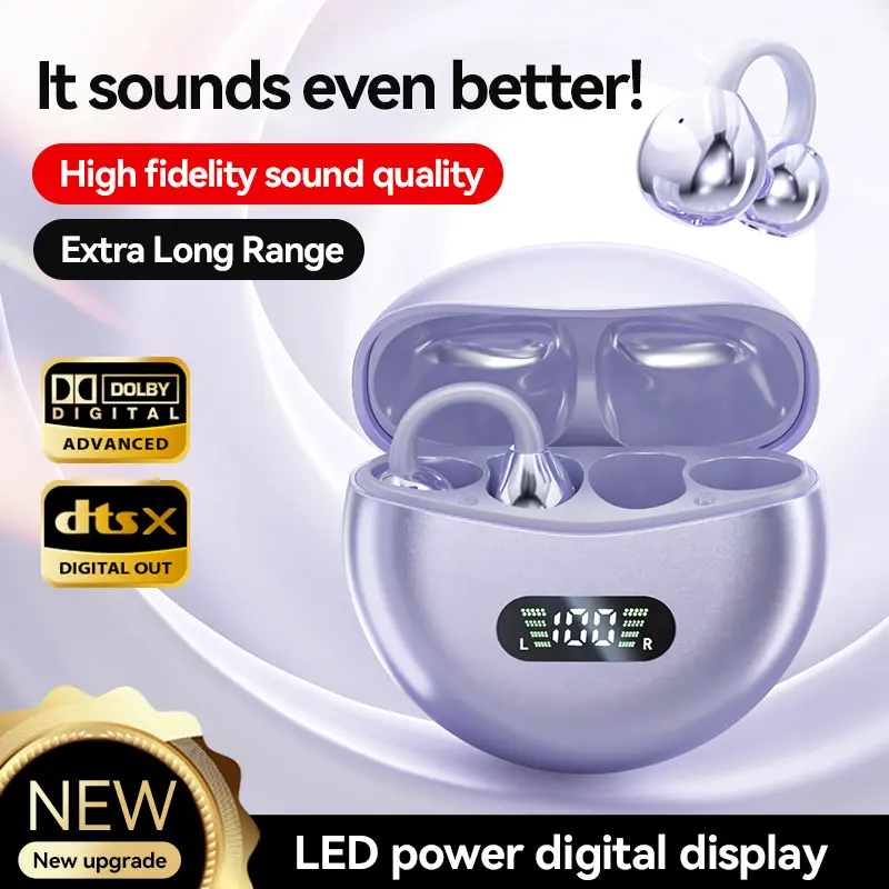 Chengruida M79 Open Ear Bluetooth Hi-Res 360° Sound Digital Battery Display Ergonomic Design for Comfort Sports Office Use