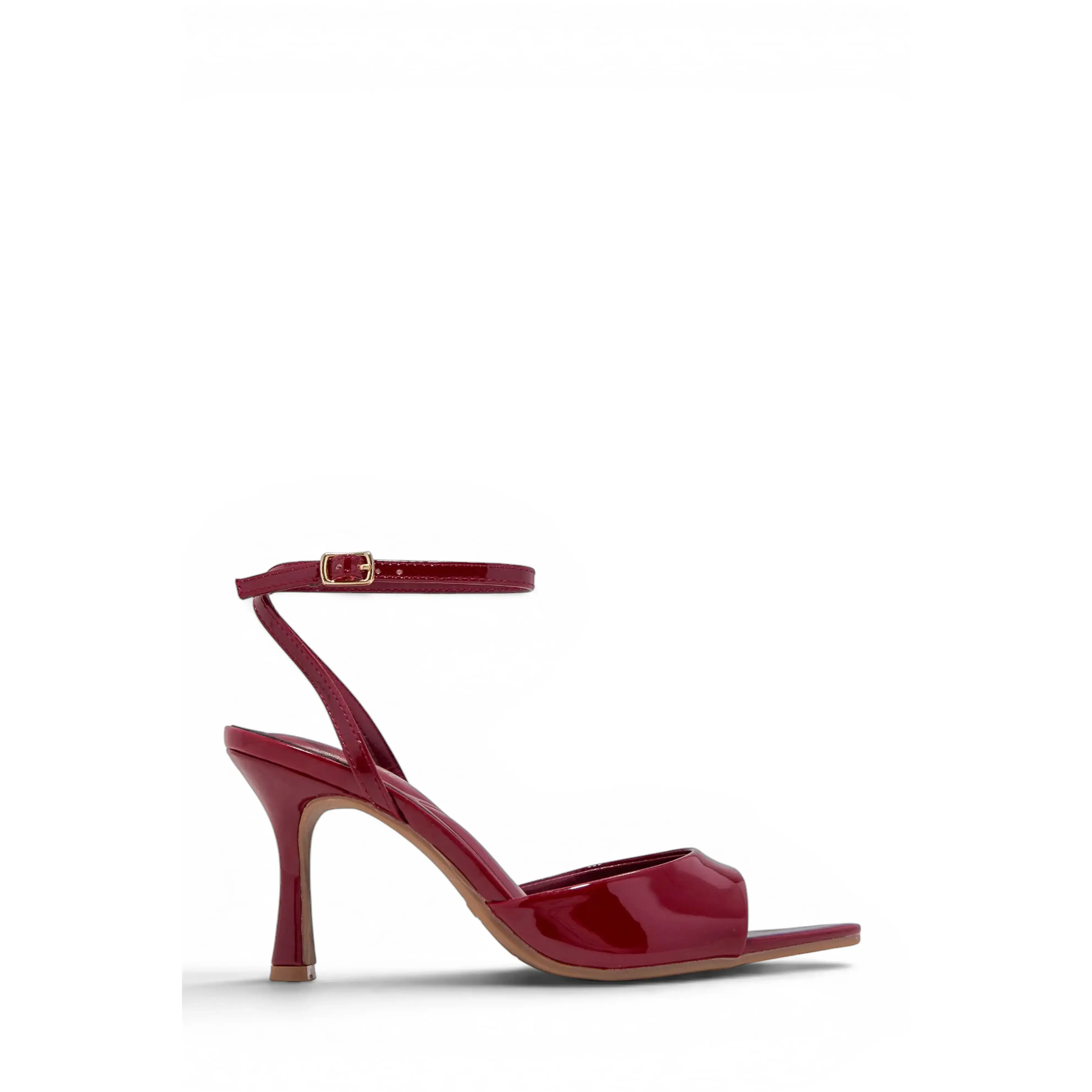 Melissa Ankle Strap Single Sole Heels - Red Pat