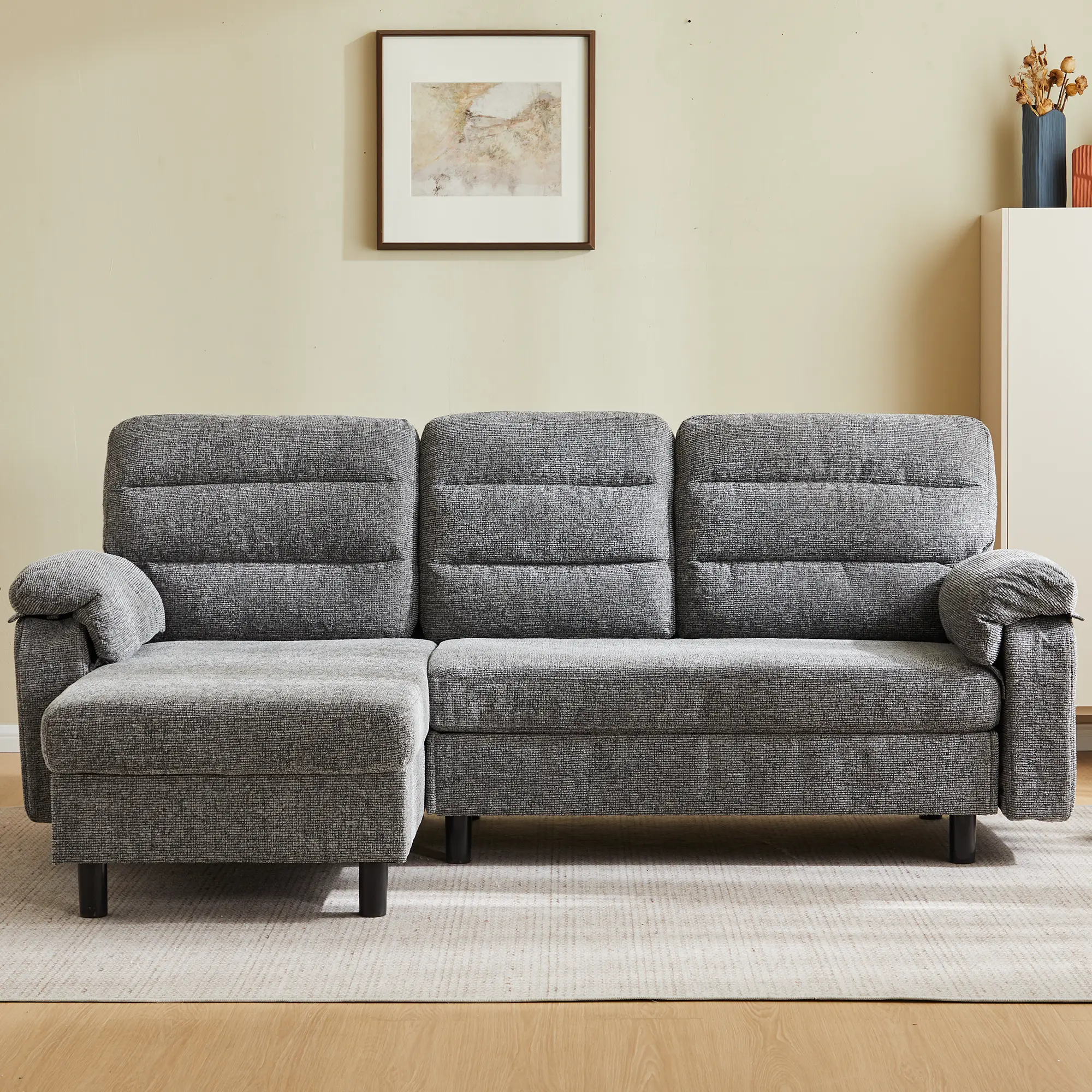 Modern Loveseat Sofa for Living Room, Corduroy Recliner, Removable Cover, Spring Cushions, Solid Wood Frame, Easy Assembly for Small Spaces