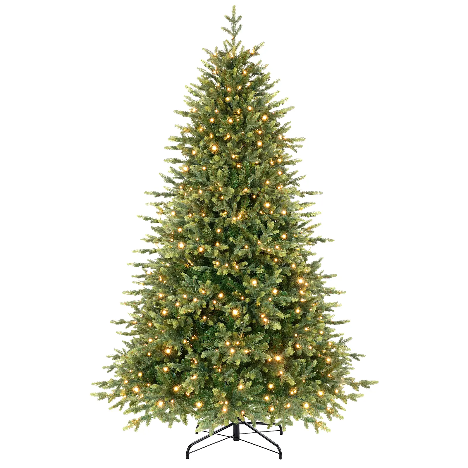 SHareconn Pre-Lit Blinking LED Christmas Tree (5.5/6.5/7/7.5/8/9FT) - Hinged PE+PVC Green Branch Tips, 17 Light Modes, Remote Control, Foldable Stand, Replaceable Bulbs, Eco-Friendly Greenery Decoration, Home Supplies, Festive Decorations
