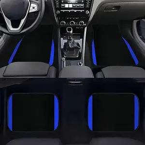 4-Piece Blue Edge Car Floor Mats Set, Automotive Floor Mats, Universal Fit for All Vehicle Models, Durable & Stylish Interior Accessories Gift Idea